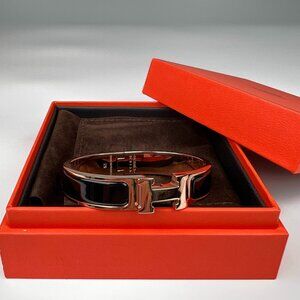 Hermes  Size GM Clic H Letter Embellished Blanc Women's Bracelet